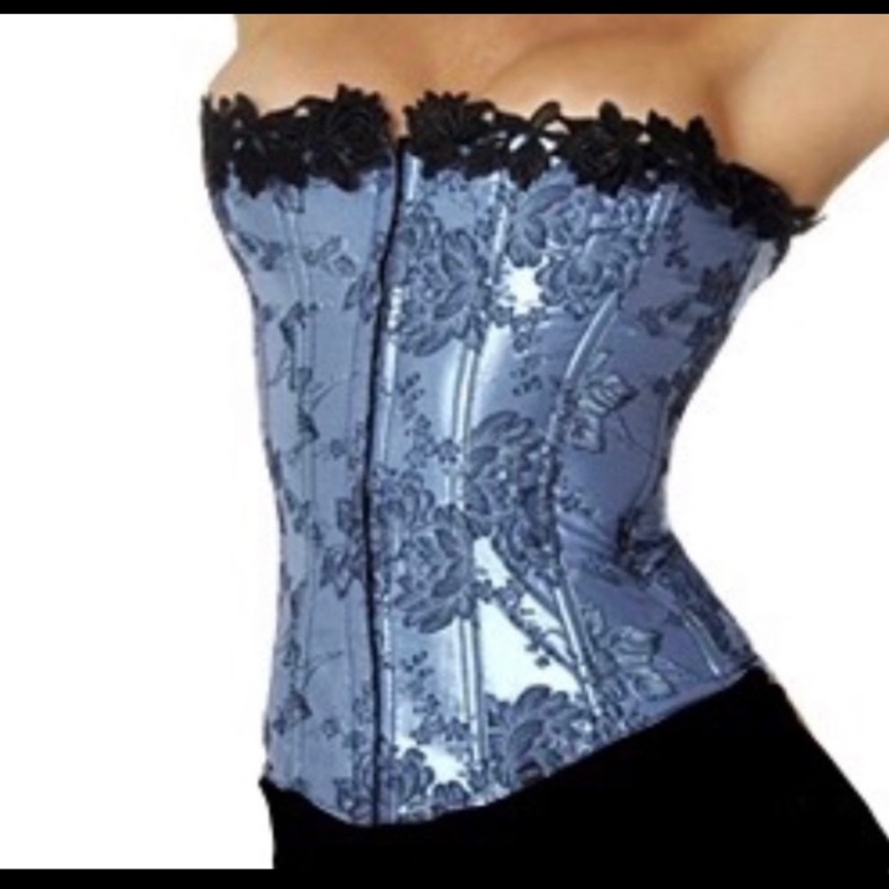 Silver and black corset